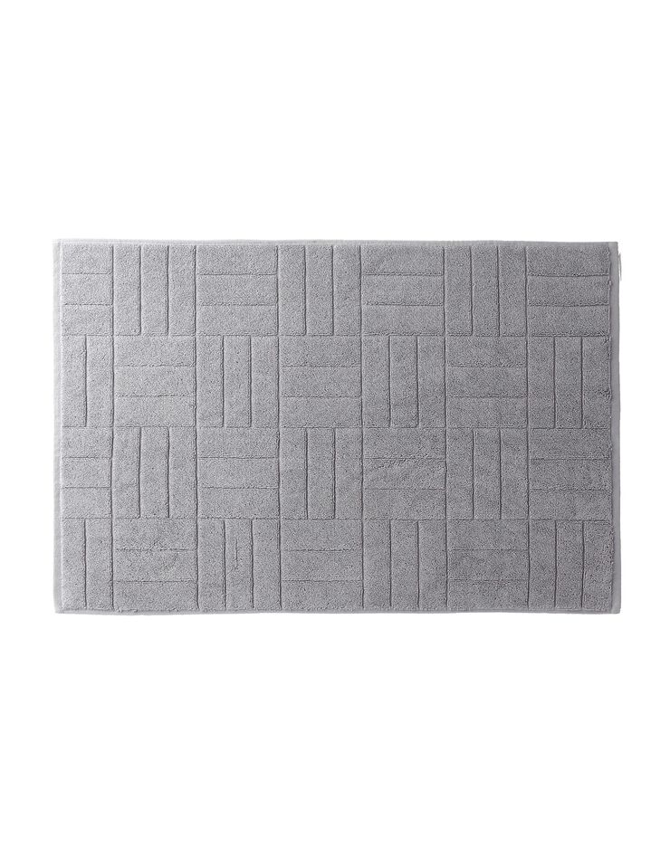 Tapis de bain éponge motif parquet (gris)