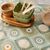 Nappe toile cirée imprimé wax (vert / gris)