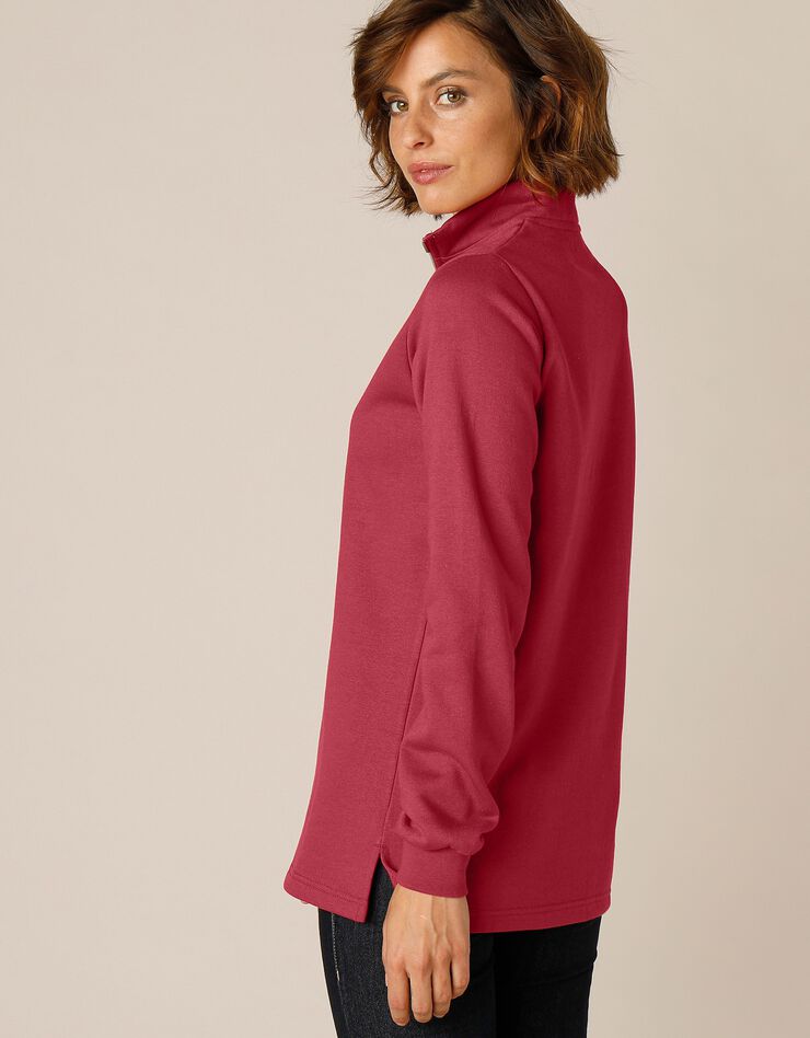 Sweat col montant zippé (cerise) Sweat col montant zippé (cerise)