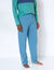 Pantalon pyjama coton uni (bleu)