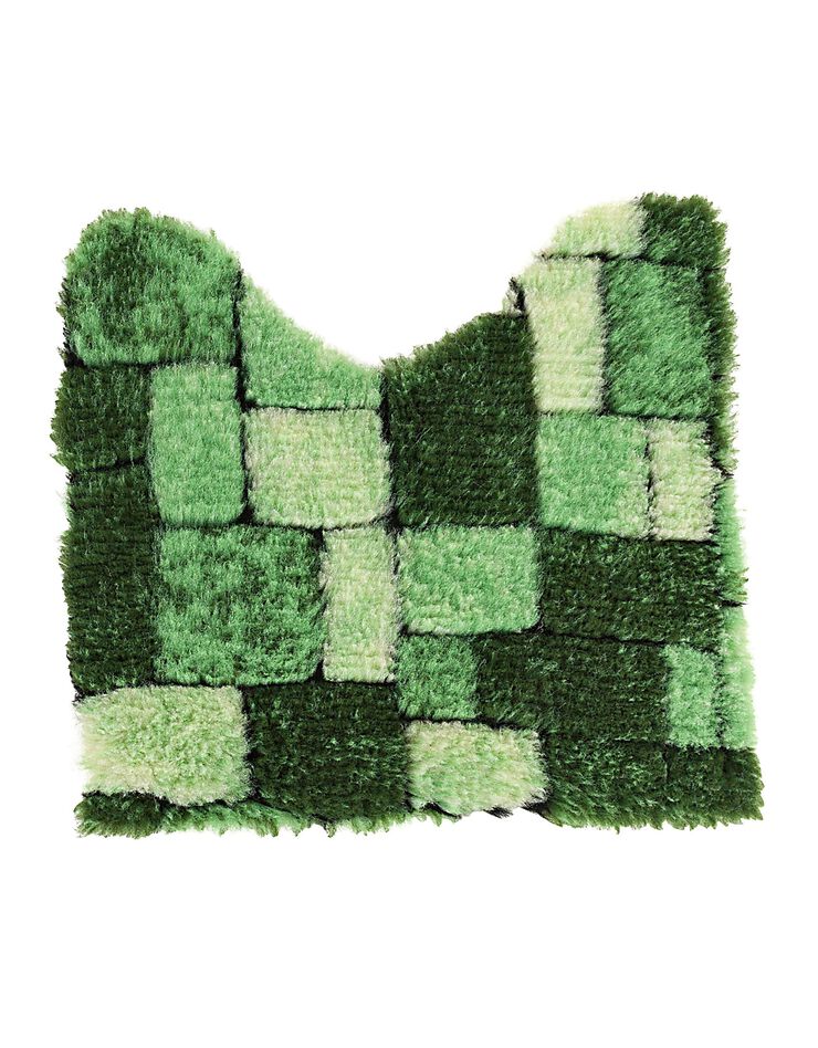 Tapis de bain mosaïque toucher peluche (vert) Tapis de bain mosaïque toucher peluche (vert)