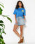 T-shirt loose imprim&eacute; limonade, jersey (bleu)