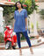 Tunique plumetis unie, polyester recyclé(**) (indigo)