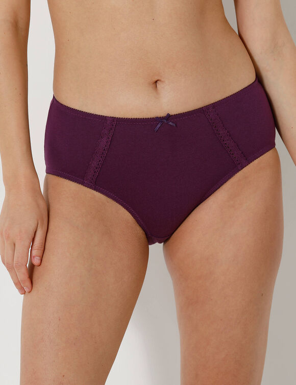 Culotte maxi en coton ajour&eacute; - Lot de 2 (fuchsia + prune)