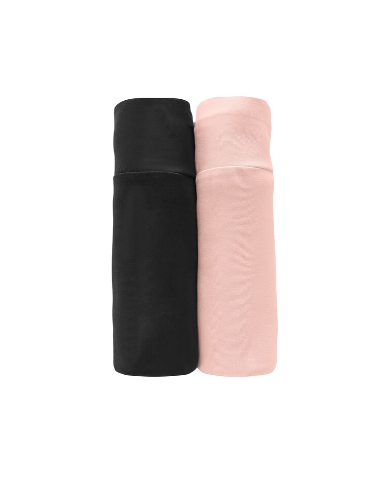 Panty coton stretch invisible et anti-frottement- lot de 2 (noir + nude)
