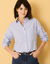Chemise oversize rayée (blanc / bleu)
