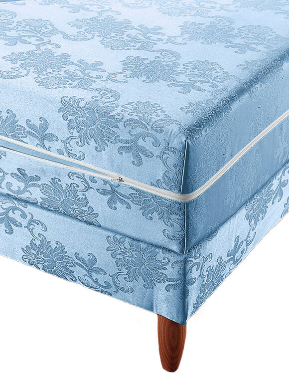 Housse de matelas ou sommier coutil m&eacute;daillons 18 cm (bleu)