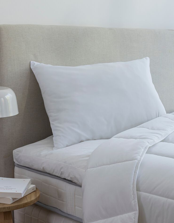 Oreiller microfibre, confort médium (blanc)