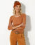 T-shirt uni manches longues jersey coton biologique(**) (caramel)