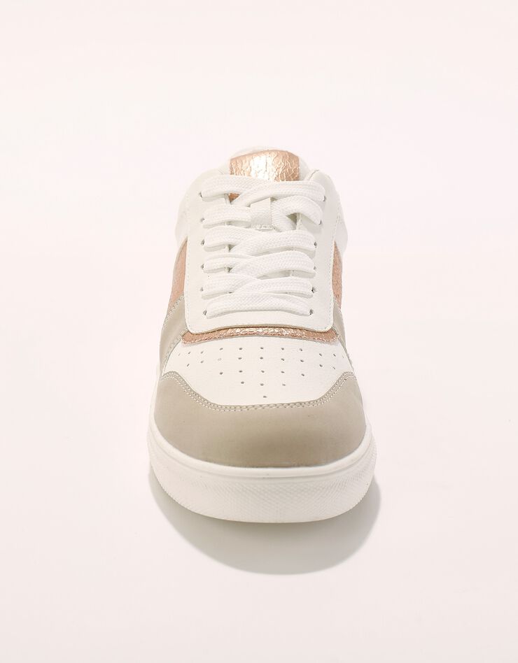 Baskets platefome à empiècements cuivrés - blanc/beige (blanc / beige)