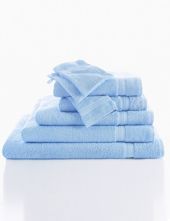 Collection serviettes de bain unies 420 g/m2 confort moelleux (bleuet)