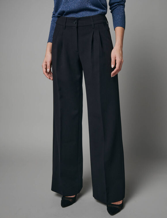 Pantalon large taille haute. (noir)