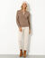Cardigan boutonné maille fantaisie (taupe clair)