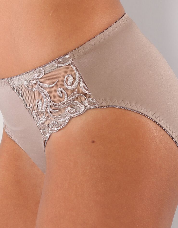 Culotte microfibre et tulle brodé Sienne - lot de 2 (taupe + blanc) Culotte microfibre et tulle brodé Sienne - lot de 2 (taupe + blanc)