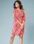 Robe courte imprimée, spéciale petites (rouge / blanc)