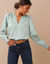 Blouse dentelle manches longues blousantes (vert grisé)