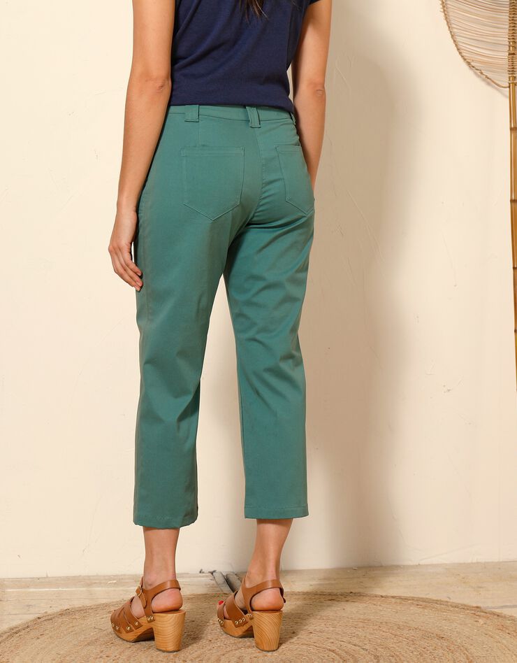 Pantacourt droit stretch (kaki foncé) Pantacourt droit stretch (kaki foncé)