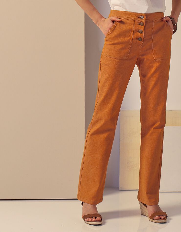 Pantalon droit en twill (caramel) Pantalon droit en twill (caramel)