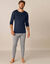 Tee-shirt sous-vêtement homme col rond manches longues chaleur douce - lot de 2 (marine)