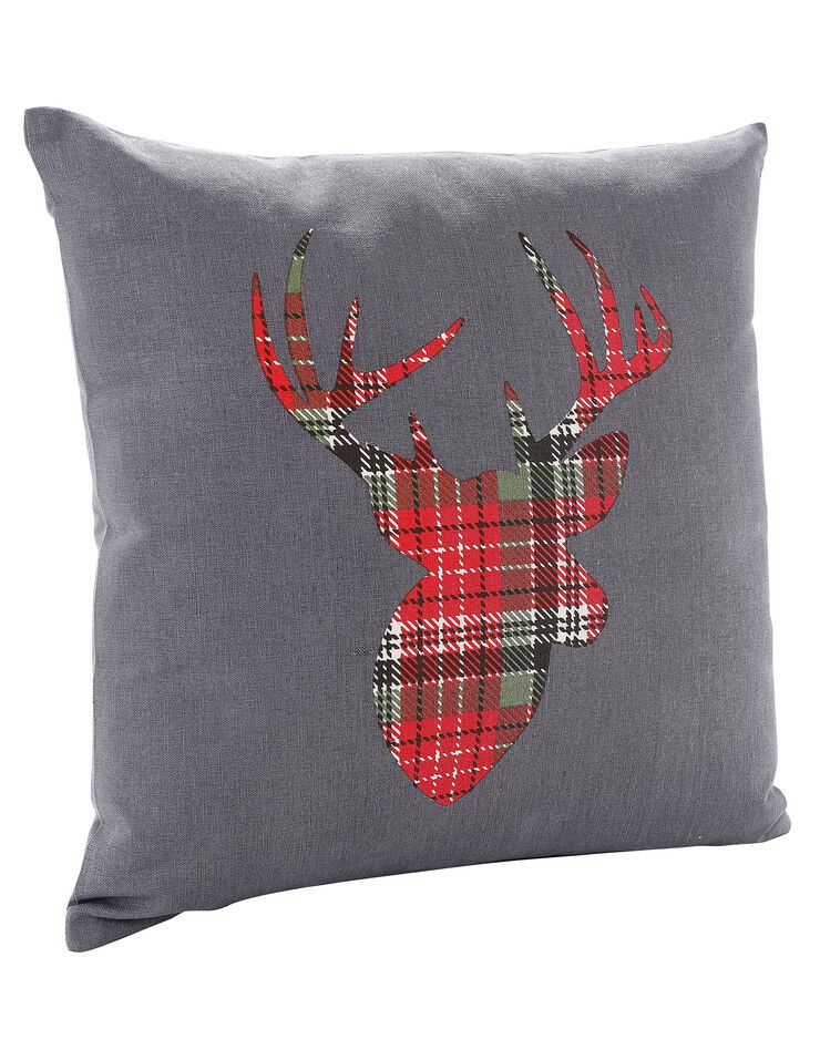 Housse de coussin cerf et motif écossais, déco d'hiver, lot de 2 (rouge / vert) Housse de coussin cerf et motif écossais, déco d'hiver, lot de 2 (rouge / vert)