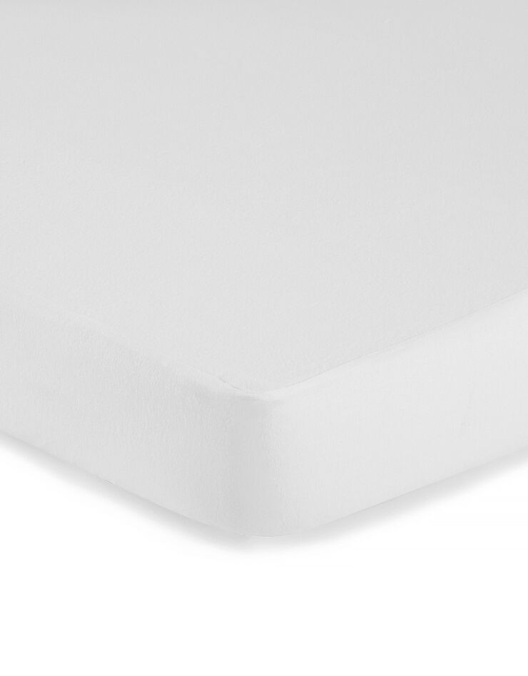 Protège-matelas molleton imperméable PVC housse 25 cm (blanc)