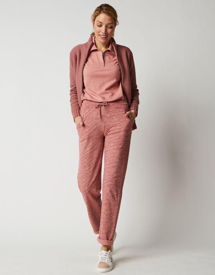 Pantalon molleton imprimé chiné (rose chiné) Pantalon molleton imprimé chiné (rose chiné)