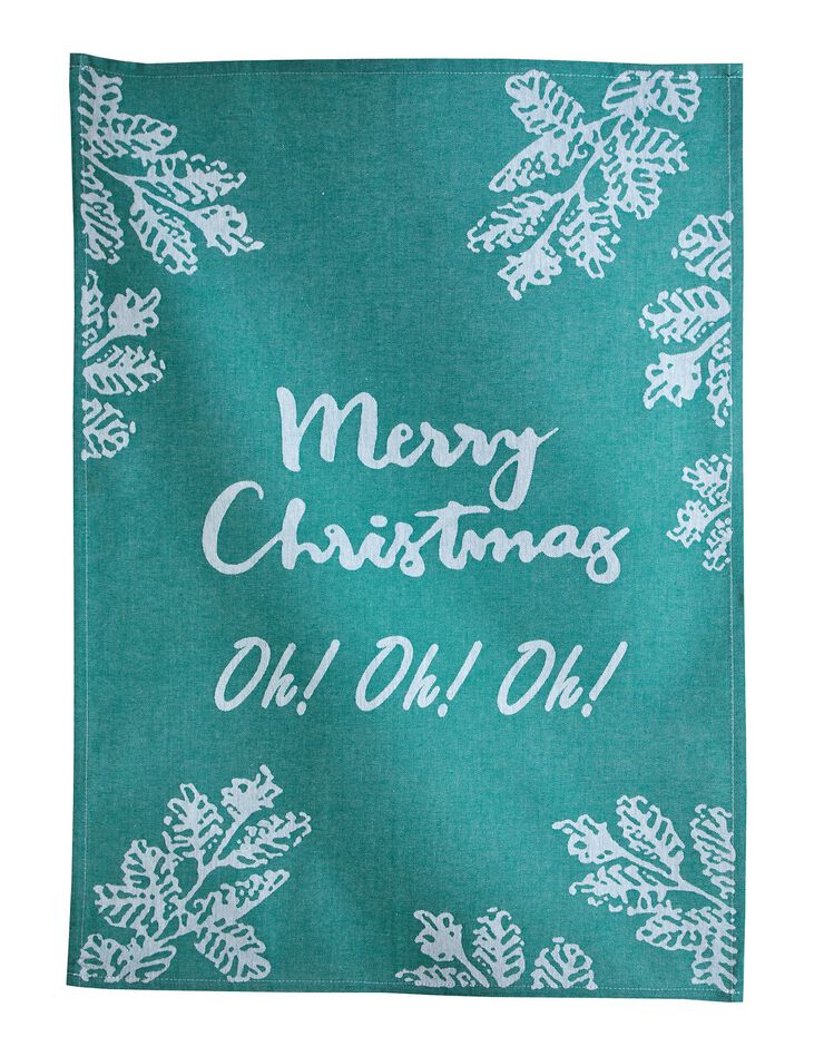 Torchon jacquard de Noël - lot de 3 (rouge / vert)