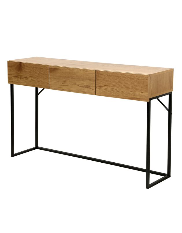 Console STOCKIES style industriel - 3 tiroirs (naturel)