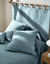 T&ecirc;te de lit unie coton style boutis Cassandre (bleu gris&eacute;)