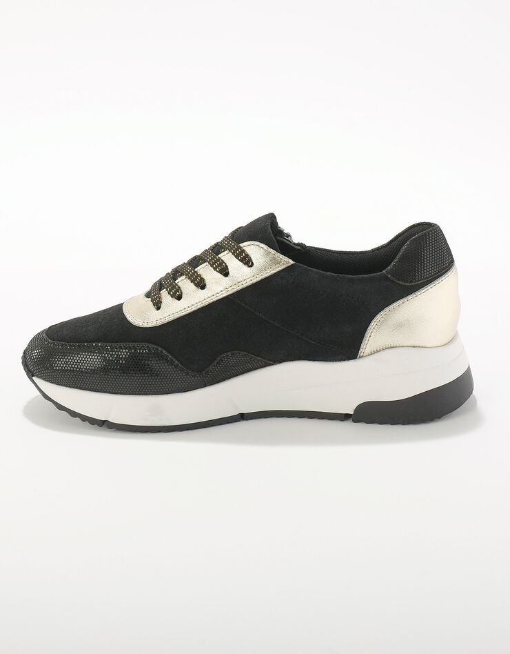 Sneakers à lacets zippées en cuir (noir) Sneakers à lacets zippées en cuir (noir)