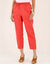 Pantalon mom 7/8&egrave;me uni, coton (corail)