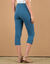 Legging 3/4 macramé, taille élastiquée (bleu grisé)