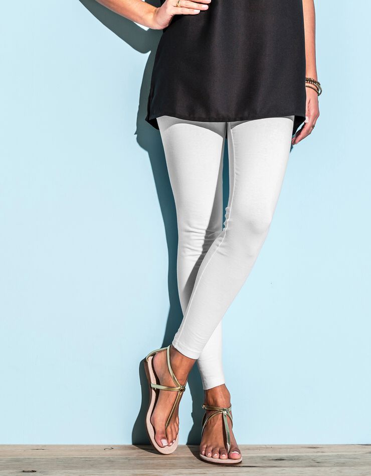 Legging long uni - lot de 2 (blanc / noir)