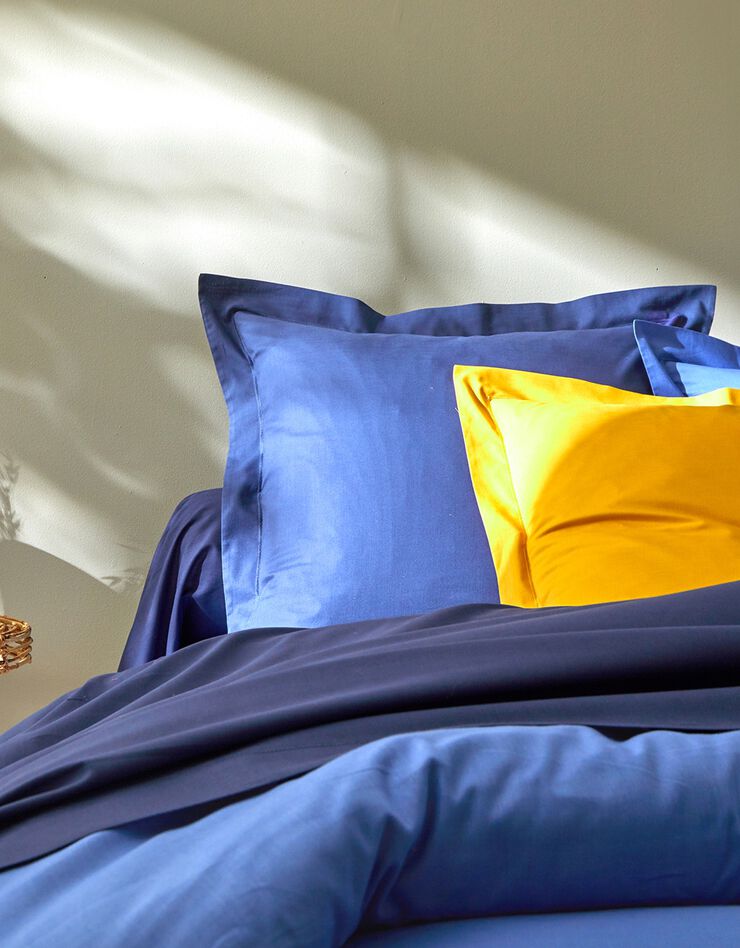 Linge de lit uni coton (océan)