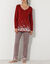Pantalon base fleurie, jersey coton (taupe)