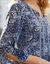 Robe longue imprimée manches 3/4 fendues (bleu / indigo)