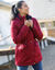 Parka déperlante doublée maille polaire (prune)