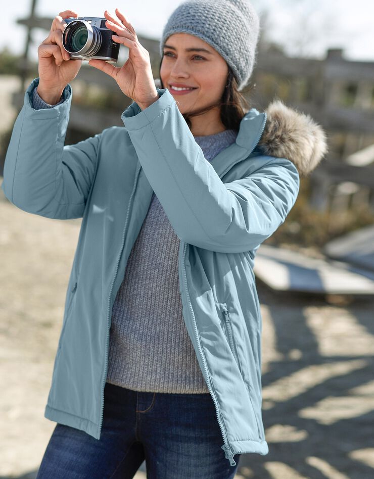 Parka imperméable zippée capuche (bleu glacier) Parka imperméable zippée capuche (bleu glacier)