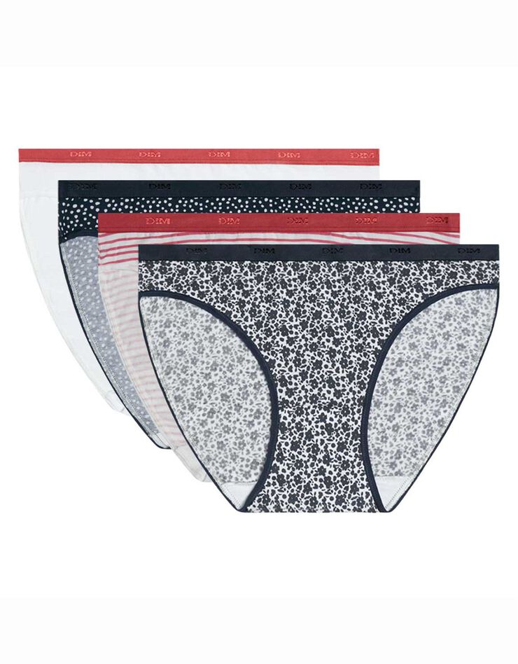 Slip "Les Pockets" Basic coton stretch imprimé graphique- Lot de 3 +1 GRATUIT(1) (rouge + bleu) Slip "Les Pockets" Basic coton stretch imprimé graphique- Lot de 3 +1 GRATUIT(1) (rouge + bleu)