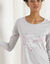 Chemise de nuit longue manches longues imprimée "étoiles" (gris)