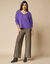 Pantalon large confort, maille brillante (doré)
