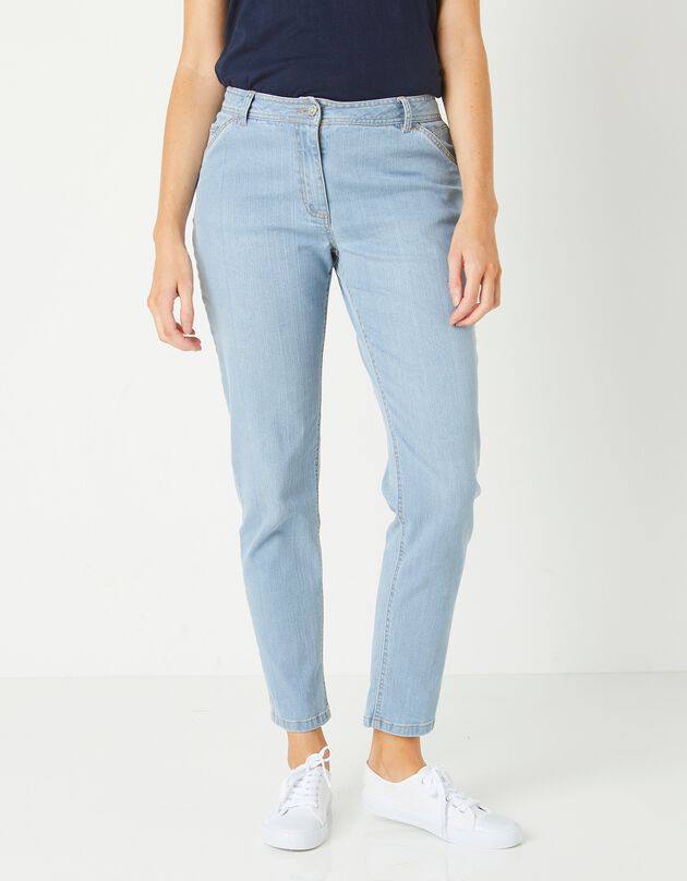 Pantalon mom, denim stretch (bleached)