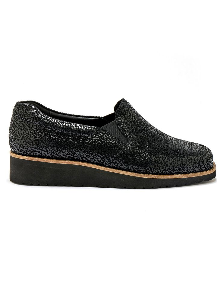 Sans-gêne élastiqués Grande largeur en cuir fantaisie (noir)