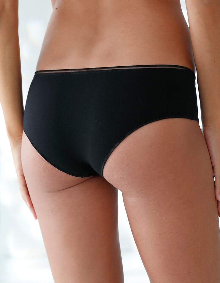 Culotte forme hipster en coton stretch - lot de 4 (blanc + noir) Culotte forme hipster en coton stretch - lot de 4 (blanc + noir)