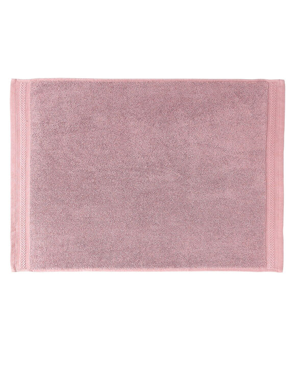 Tapis de bain &eacute;ponge liteau chevron (rose gris&eacute;)
