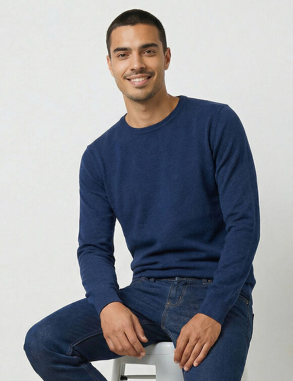 Pull uni col rond (marine)