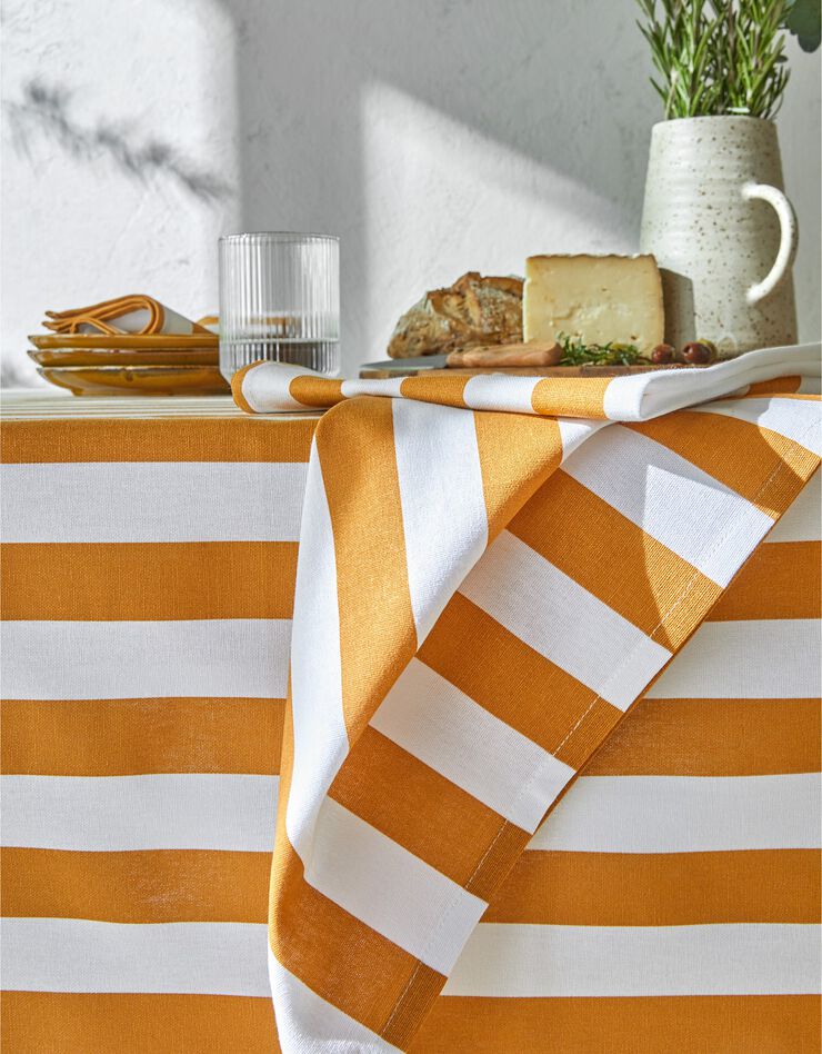 Nappe rayée, collection Ninole (jaune / blanc) Nappe rayée, collection Ninole (jaune / blanc)