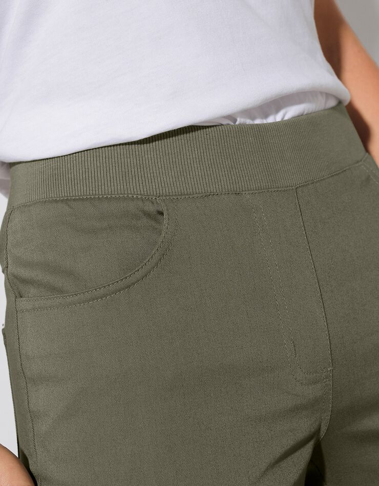 Pantalon droit "ultra confort" taille élastiquée (kaki)