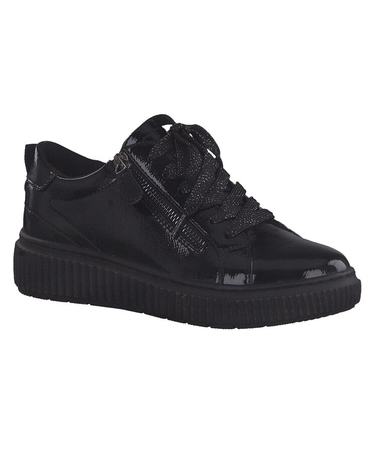 Baskets sneakers vernis noir - largeur confort (noir) Baskets sneakers vernis noir - largeur confort (noir)