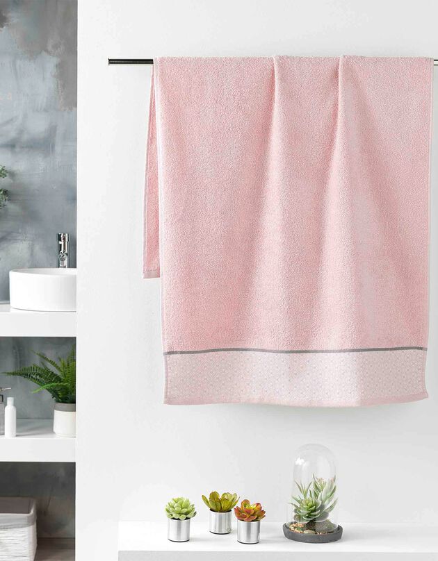 Éponge coton liteau imprimé mosaïque - 450g/m² (rose) Éponge coton liteau imprimé mosaïque - 450g/m² (rose)